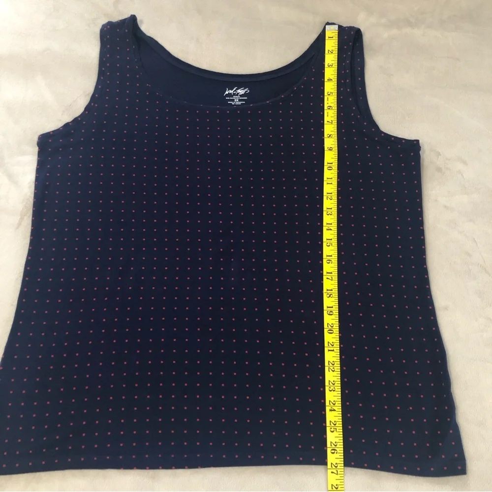 Lord Taylor Womens Tank Top Plus Size 3X LOT OF 2 Navy Blue Print & Brown Solid - Picture 5 of 13